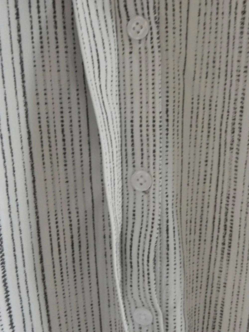 ATHLETA Urbanite II White & Grey Button Down Tank Top Striped Collared Hi-Low, M - Picture 8 of 9